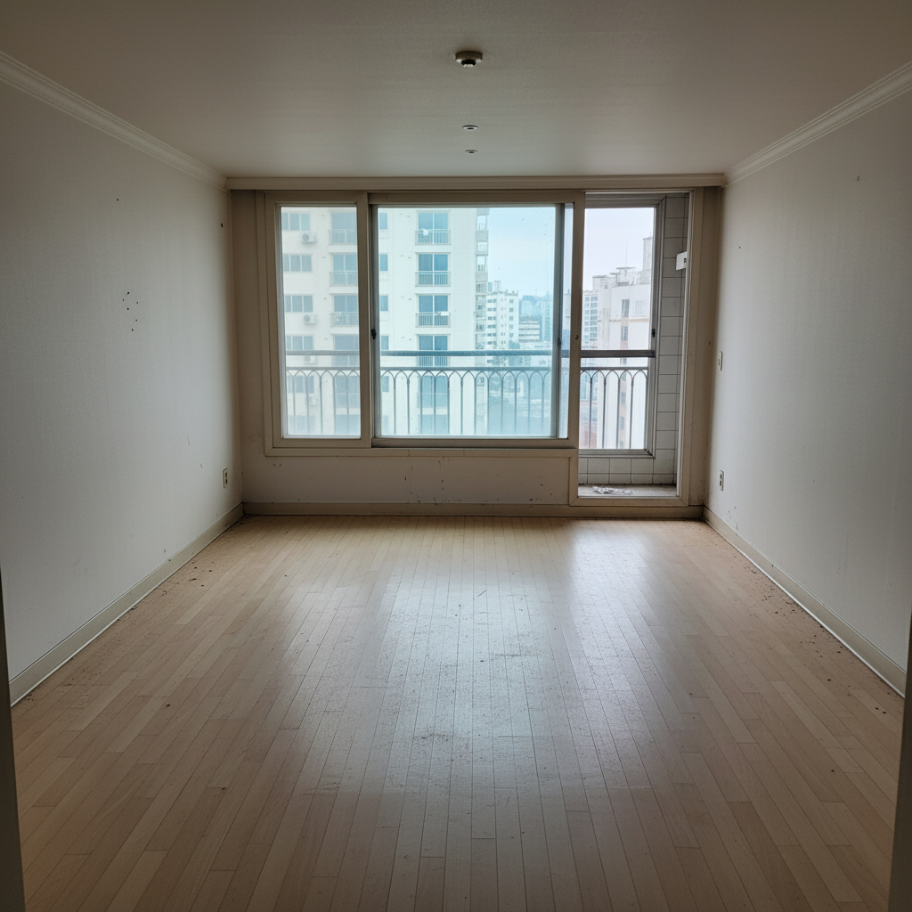 아이맙 청소기 사용 후 거실/방 바닥. 먼지 하나 없이 깨끗해진 모습입니다.