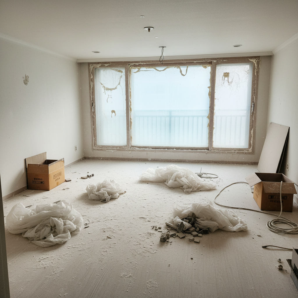 래미안 아파트 34평 입주청소 시공 전 - 청소 전 상태