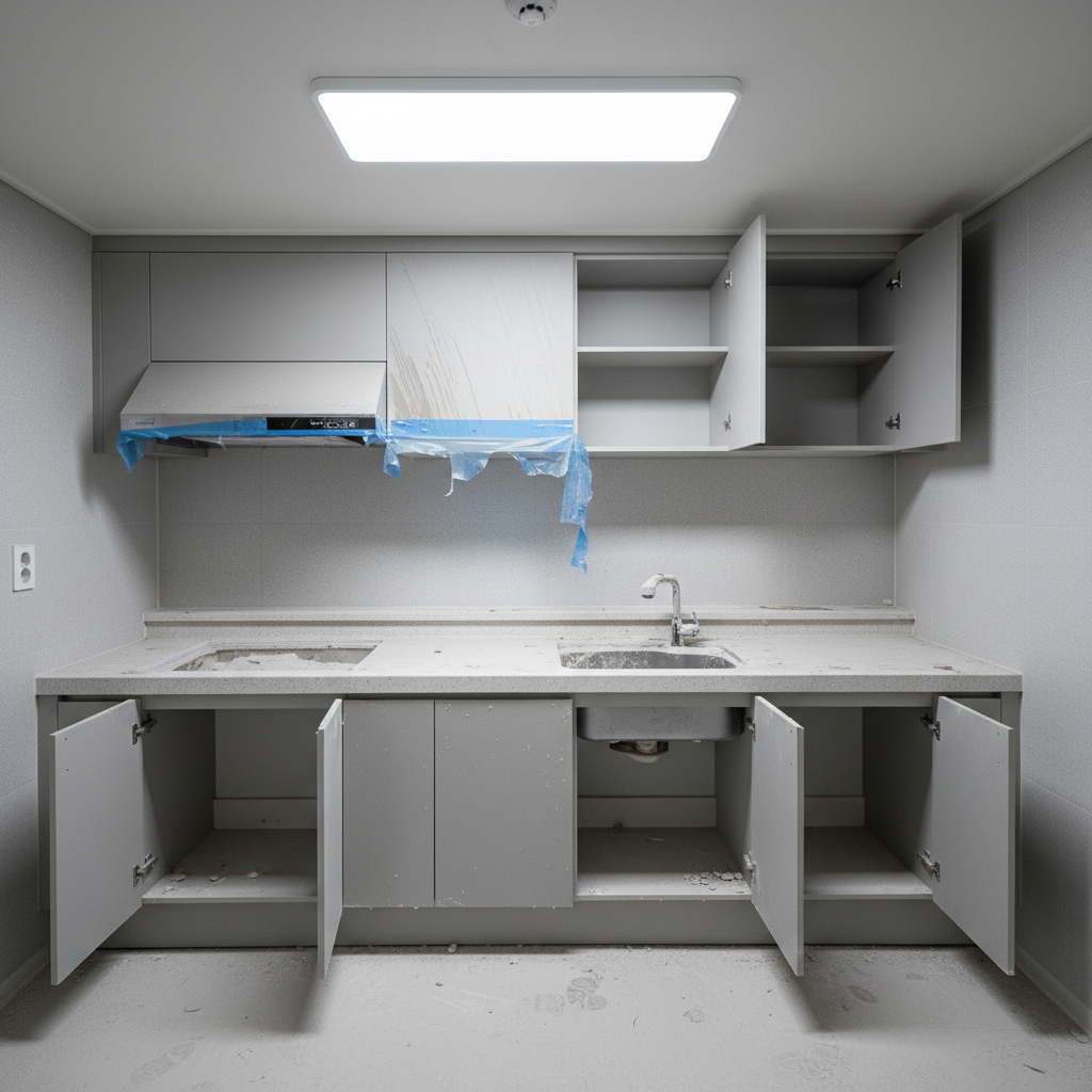 오피스텔 12평 입주청소 시공 전 - 청소 전 상태